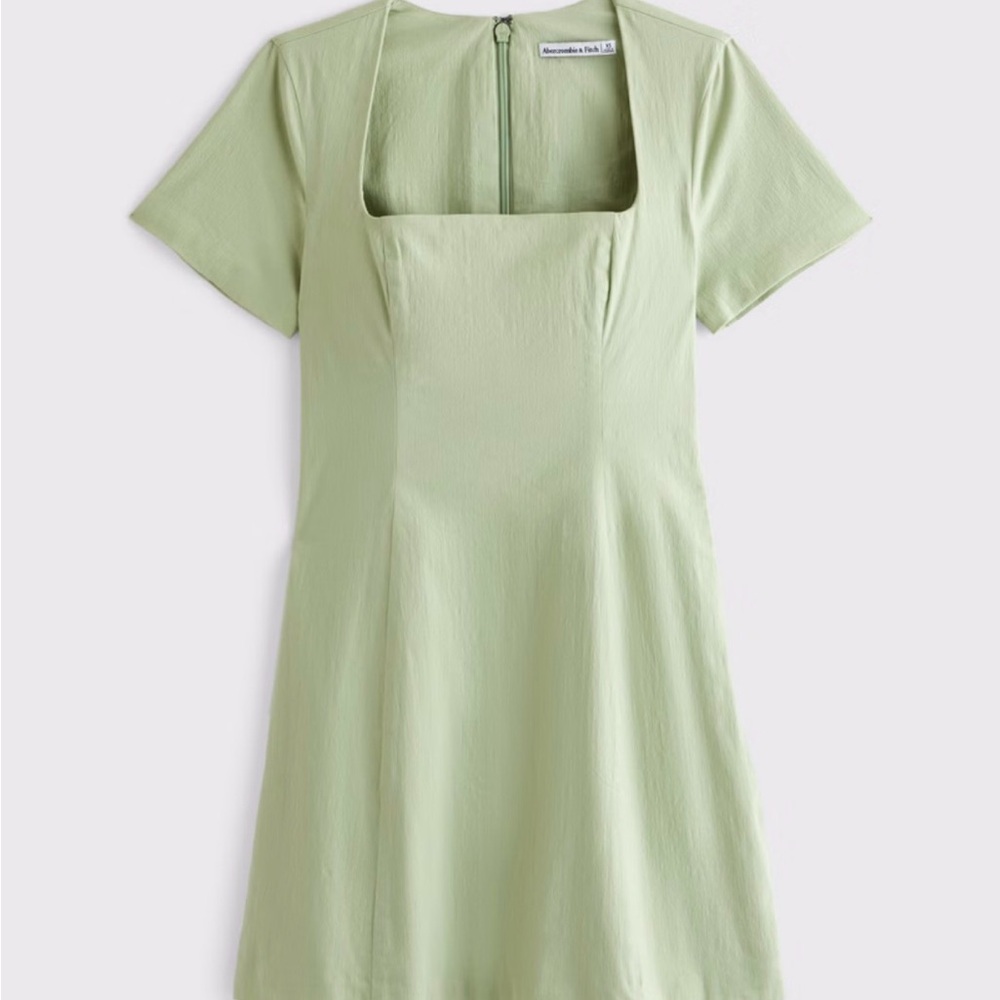 A&F Light Green Square Neck Mini Dress